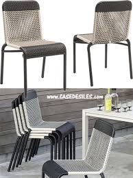Avec cette chaise d',extérieur empilable, le stockage hivernal ne sera plus un souci. Chaises Tressees Resine Sur Aluminium De Jardin Empilables 442bw