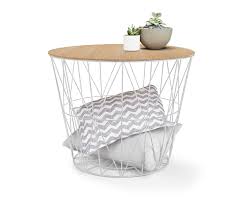 Der Grosse Drahtkorb Ist Vielseitig Einsetzbar Und Bringt Auf Dekorative Weise Viel Stauraum Mit Sich Abgedeckt Mit Der Holzpla Drahtkorb Drahtkorb Tisch Dekor