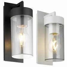Led Aussenleuchte Aussenlampe Wandleuchte Gartenlampe Wandlampe E27 Schwarz Weiss Ebay Aussenlampe Led Wandlampe