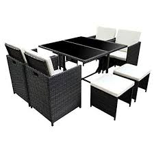 Poly Rattan Essgruppe Rattan Set Mit Glastisch Garnitur Gartenmobel Sitzgruppe Lounge 4 Stuhle Schwarz Gartenmobel Sitzgruppe Glastische