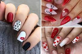 This valentine's day acrylic nails has a black solid gel paint on the base. Valentines Day Nail Designs To Fall In Love With Moosie Blue