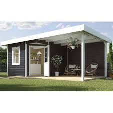 Weka Holz Gartenhaus San Remo A Anthrazit Weiss 541 Cm X 238 Cm Kaufen Bei Obi Weka Gartenhaus Gartenhaus Mit Terrasse Holzgartenhaus
