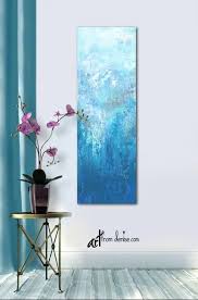 Tall Vertical Wall Art Canvas Abstract Long Narrow Gray Aqua Etsy Vertical Wall Art Abstract Canvas Wall Canvas