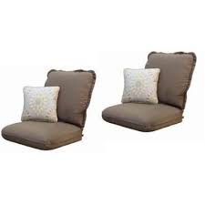 Thomasville Messina Canvas Cocoa Replacement Outdoor Club Chair Cushion And Throw Pillow Set 2 Pack Patio Furniture Collection Club Chairs Throw Pillow Sets