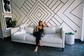 Cheap And Easy Washi Tape Geometric Wall Design No Paint Washi Tape Wall Decor Tape Wall Art Washi Tape Wall Art