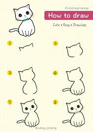 How To Draw Cute Kitten Cat Step By Step Tutorial Trends Cat Drawing Tutorial Simple Cat Drawing Kitten Drawing
