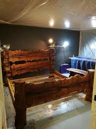 Burl Mesquite King Bed This Bed Is Made Out Of Solid Mesquite Wood And Is Hand Rubbed With A Tung Oil Boiled Lin Mesquite Wood Woodworking Handmade Furniture