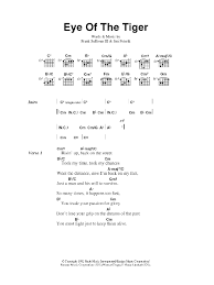 Eye Of The Tiger By Survivor Guitar Chords Lyrics Guitar Instructor Guitar Chords And Lyrics Lyrics And Chords Guitar Chords