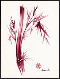 Inspire Orginal Chinese Japanese Bamboo Painting Drawing Gorgeous Lines Beautiful Color Bamboo Drawing Bamboo Art Ink Brush