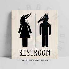 Barbara And Adam Restroom Sign Beetlejuice Sign Bathroom Sign Restroom Sign Horror Restroom Sign Horror Bathroom Bathroom Decor In 2020 Restroom Sign Bathroom Signs Horror Decor
