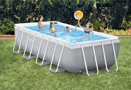 16ft X 8ft X 42in Prism Frame Rectangular Pool Set Rectangular Pool Above Ground Swimming Pools Intex Swimming Pool
