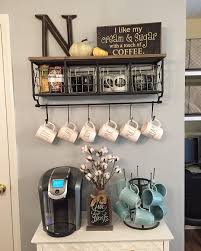 Coffee Station Metal Wood Shelf With Baskets 7 Hooks Shop Hobby Lobby Coffee Bar Home Coffee Bar Station Home Coffee Bar