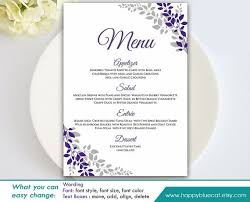 Découvrez aussi des adresses de traiteurs et restaurants qui proposent des kits repas pour votre repas de noël. Diy Printable Wedding Menu Template Instant Download Editable Text Floral Purple Lavender 5 X7 Microsoft Word Format Hbc102 Wedding Menu Template Printable Wedding Menu Menu Template