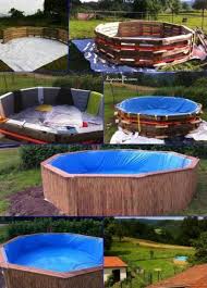 How To Make A Pallet Swimming Pool Homemade Swimming Pools Pallet Pool Homemade Pools