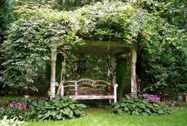 Bauerngarten Pergola Begrunung Rustikale Bank Romantisch Cottage Garten Gartengestaltung Bauerngarten