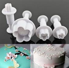 Hot Sale Special Offer 4pcs 1set Plum Blossom Spring Die Sugar Cakes Baked Plastic Utensils Model Cake Decorating With Fondant Sugar Cake Cake Decorating Tools