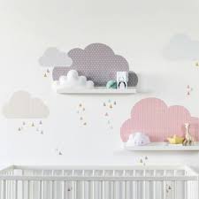 Wolken Wandtattoo Fur Ikea Bilderleiste Farbe Rosa Grau Kinderzimmer Babyzimmer Wandgestaltung Kinder Zimmer