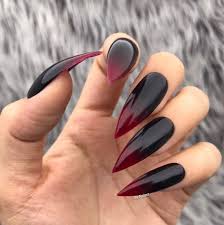 Acrylic nails are especially for people who feel like their nails never grow. Vamp Black Red Ombre Glossy Halloween Press On Nails Any Etsy Glue On Nails Halloween Press On Nails Red Nails