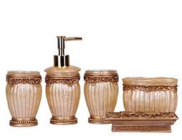 Luxurioses Badezimmer Set 5tlg Gold Mit Becher Seifenschale Seifenspender Und Zahnburstenhalter Glamorous Vintage Deco Seifenspender Seifenschale Seife