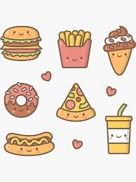 Kawaii Love Junk Food Doodles Sticker By Rustydoodle Kawaii Doodles Cute Doodles Drawings Cute Food Drawings
