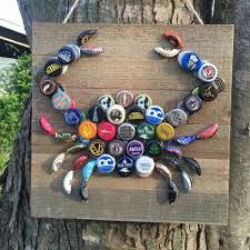 Bottle Cap Crab This Is A Really Cute Idea I Think Id Paint The Bottle Caps Though Crafting Timeout Bottle Cap Art Bottle Cap Crafts Bottle Cap Projects