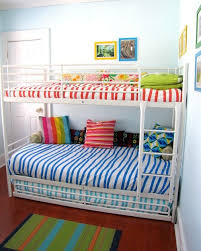 Ikea Tromso Bunk Beds Small Profile And With Trundle For Inevitable Nights When A Parent Is Needed Kids Shared Bedroom Shared Boys Rooms Bunk Beds
