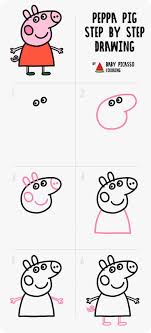 Peppa Pig Step By Step Drawing How To Draw Peppa Pig Easy Henna Henna Step By Step Peppa Pig Family Peppa Pig Drawing Peppa Pig