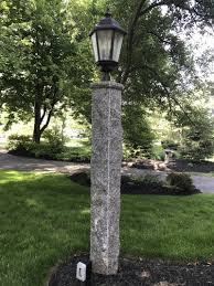 Caledonia Lamp Post 8 X 8 X 9 0 Rock On All 4 Sides Lamppost Outdoorlighting Granite Outdoor Post Lights Outdoor Lamp Posts Post Lights