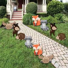 Woodland Creatures Forest Animal Lawn Decorations Outdoor Baby Shower Or Birthday Party Yard Decorations 10 Piece Outdoor Graduation Graduation Party Yard Signs Lawn Decor