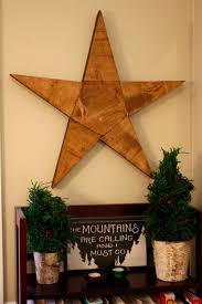 Rustic Wood Star 24 Inches Solid Wood 5 Point Star Wall Hanging Star Door Hanging Large Wood Star Amer Americana Wall Decor Wood Stars Rustic Wood