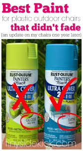 1 Year Later Spray Painted Plastic Outdoor Chairs Painting Plastic Spray Paint Plastic Plastic Outdoor Furniture