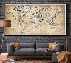 Vintage World Map Old World Map Antique World Map Print World Map Wall Art World Map Print World Map Wall D World Map Decor World Map Wall Decor Map Decor