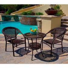 Home Loft Concept Cristiano 3 Piece Chairs Table Patio Furniture Bistro Set Wicker Seats 2 For More Information Visit Im Patio Bistro Patio Set Bistro Set