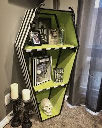Beetlejuice Themed Coffin Shelf Spooky Home Decor Coffin Decor Goth Home Decor Halloween Bedroom