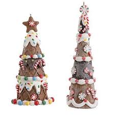Gingerbread Tree Ornament Set Of 2 Gingerbread House Decorations Christmas Ornaments Gingerbread Ornaments