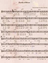 Fleur sous la pluie de novembre mes mains qui courent je n'en peux plus de l'attendre les ann? Jardin D Hiver Winter Garden By Henri Salvador Sheet Music Music Image