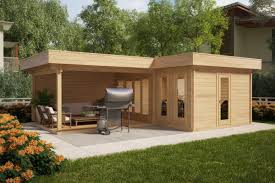 Corner Summer House With Large Veranda Hansa A 18m2 44mm 6 X 3 M Tuinhuizen Tuin Veranda Tuin