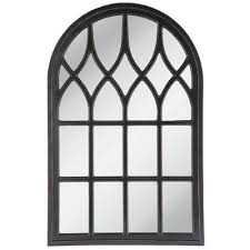 Large Window Pane Mirror Elegant Arched Black Wood Frame Living Room Wall Decor Needfulthings Class Mirror Wall Decor Hanging Wall Mirror Lighted Wall Mirror