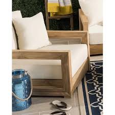 Lakeland Teak Patio Chair With Cushions Reviews Birch Lane Teak Armchair White Upholstery Patio Chairs