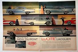 1957 Du Pont Lucite Acrylic Lacquer Ad With 50s Cars Wall Etsy In 2020 Classic Car Show Car Wall Art Classic Cars
