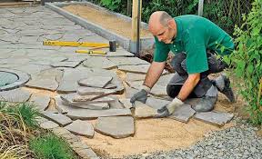 Polygonalplatten Verlegen Selbst De Naturstein Terrasse Garten Garten Landschaftsbau