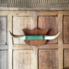 Vintage Steer Horns Bulls Horns Mounted Cow Horns Western Wall Decor Vintage Real Taxidermy Bull Horns Decor Horns Decor Bull Horns