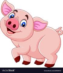 Cartoon Happy Pig Isolated On White Background Vector Image On Vectorstock Baby Animal Nursery Art Happy Pig Pig Illustration