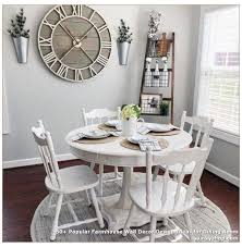 50 Popular Farmhouse Wall Decor Design Ideas For Dining Room Wall Clock Design Ideas Di In 2020 Dining Room Wall Decor Dinning Room Decor Farmhouse Dining Room