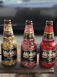 Glittered Modelo Bottles Mexican Party Theme Mexican Party Decorations Mexican Fiesta Party