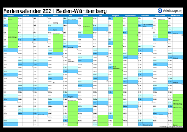 Kalender kostenlos als pdf datei herunterladen. Ferien Baden Wurttemberg 2021 2022