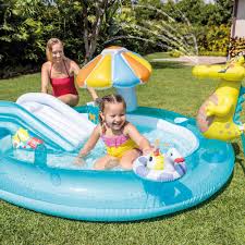 Kids Swimming Pool Inflatable Gator Outdoor Garden Home Play Center With Sprayer Intex Children Swimming Pool Baby Pool Inflatable Lounge Pool
