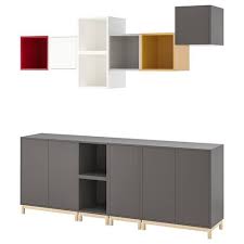 Eket Wall Mounted Storage Combination Light Gray Dark Gray Red Ikea Eket Ikea Eket Ikea
