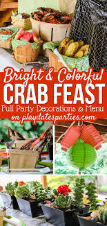 A Bright And Colorful Father S Day Crab Feast Crab Feast Seafood Party Crab Feast Party