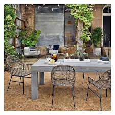 West Elm Modern Teak Dining Table Weathered Gray 64 485 Php Liked On Polyvore Featuring Home Ou Outdoor Patio Table Teak Patio Furniture Teak Patio Table